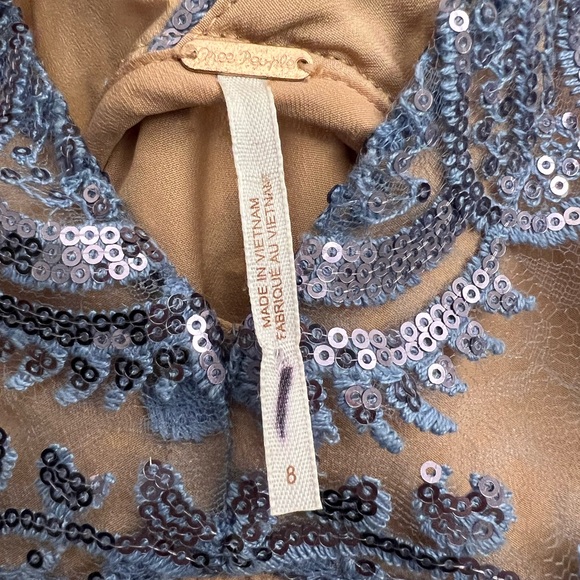 Free People - Blue Lace Mini Dress - Picture 6 of 6